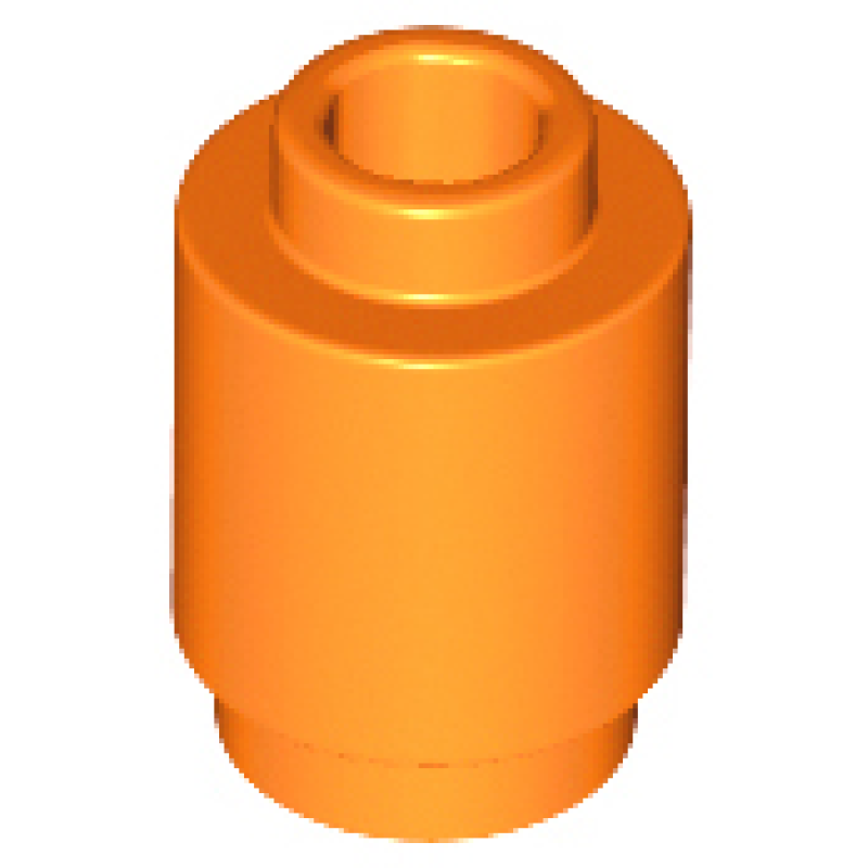 Steen, Rond 1x1 met open nop Orange